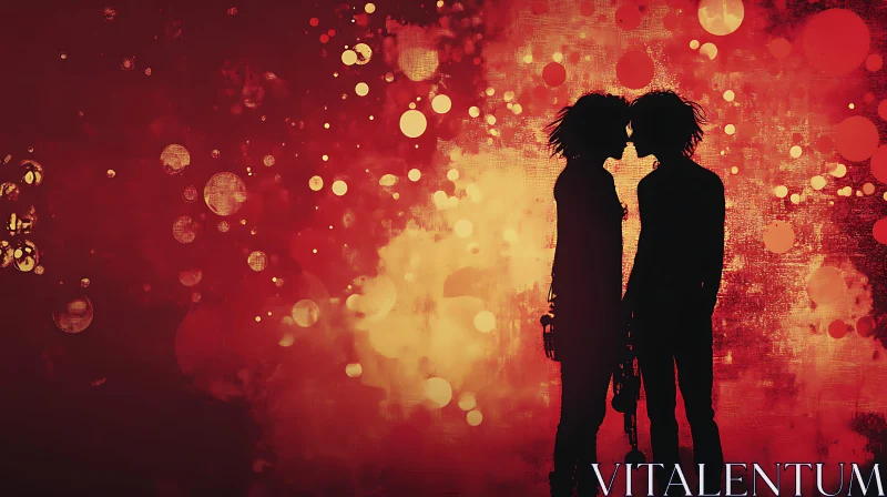Silhouette Couple Abstract Bokeh