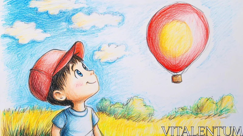 Child's Dream: Balloon Adventure Art AI Image