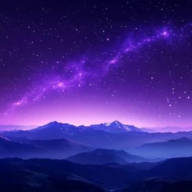 Night Sky Mountain Range