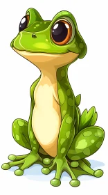 Cute Green Frog Cartoon Art