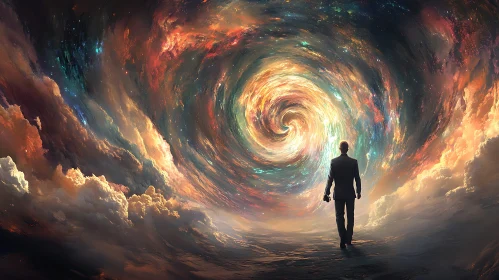 Surreal Journey Through a Cosmic Vortex