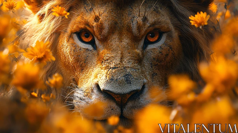 Floral Lion Portrait