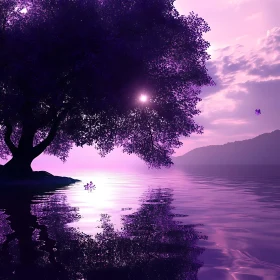 Amethyst Reflections: Lakeside Serenity