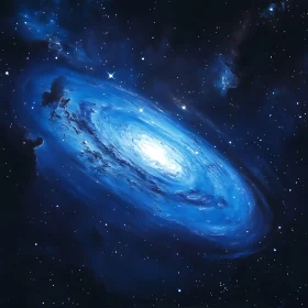 Celestial Galaxy Art with Blue Hues