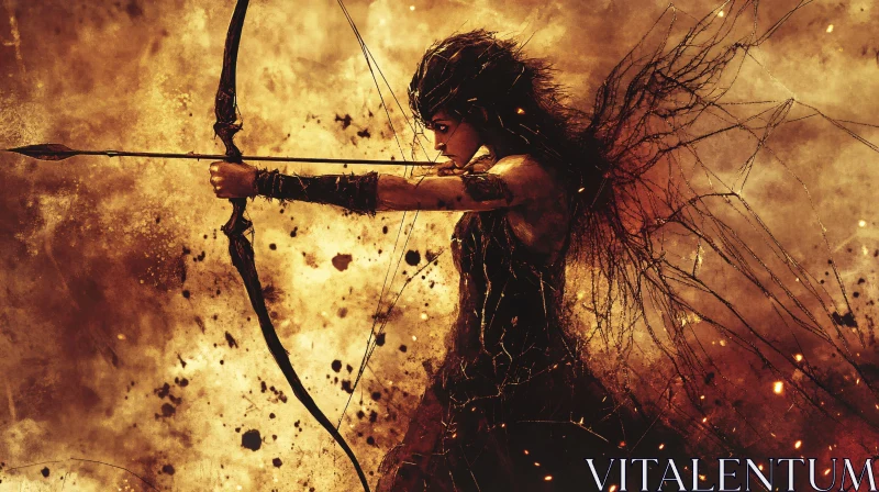 Female Archer Ready to Strike