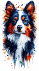 Colorful Canine Watercolor Art
