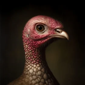 Detailed Turkey Headshot on Dark Background