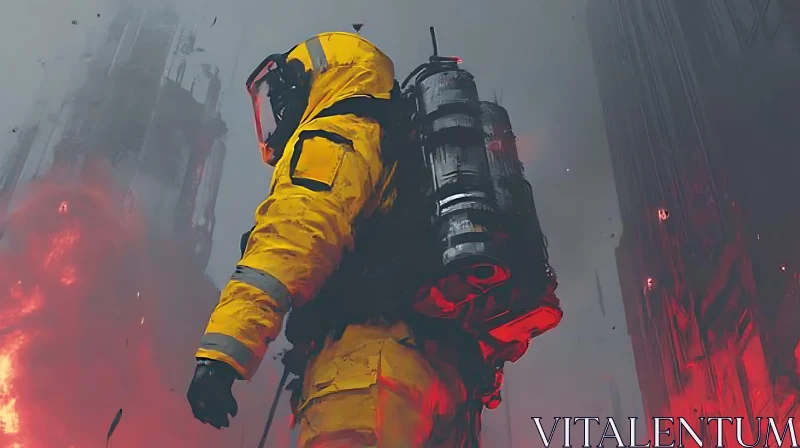 Post-Apocalyptic Survivor in Protective Gear