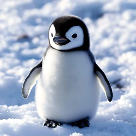 Penguin Chick Portrait in Antarctica