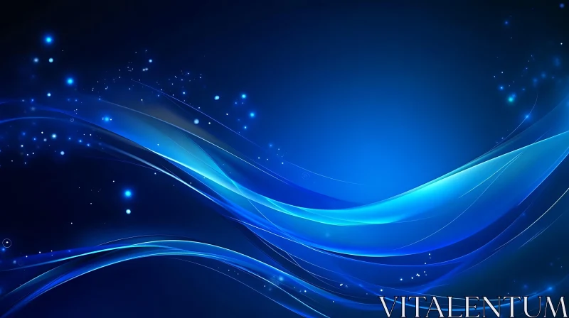 Elegant Blue Wave Abstract Art