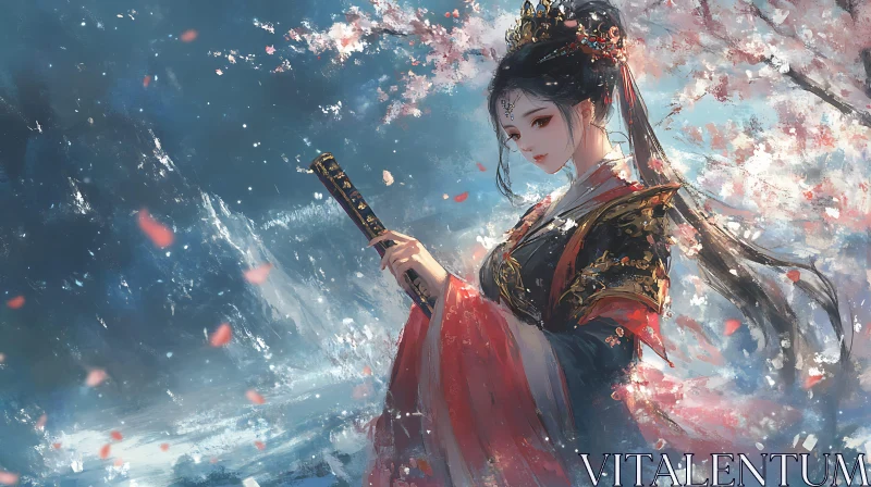 Serene Beauty in Traditional Dress