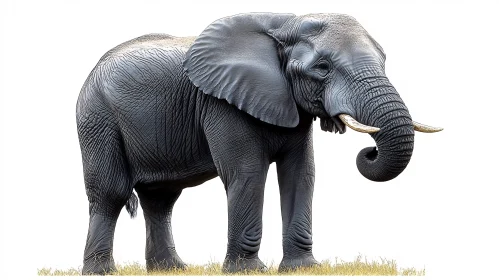 Graceful Elephant on Grassland