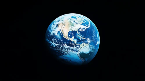 Blue Planet Earth in the Void