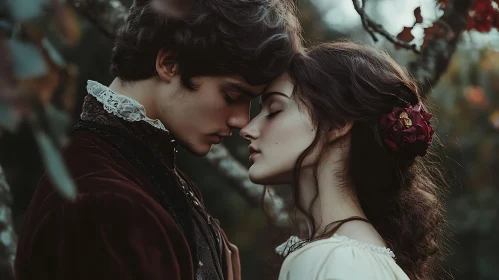 Vintage Love: A Couple's Intimate Moment
