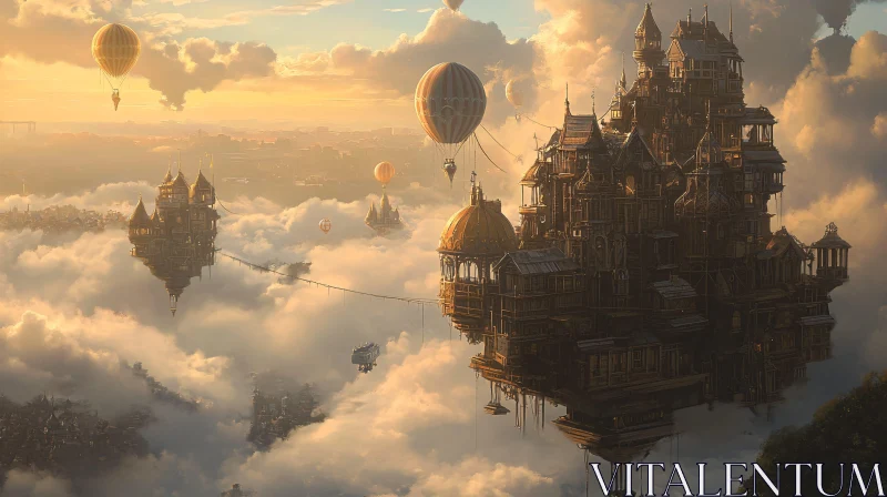 AI ART Ethereal Cityscape with Balloons
