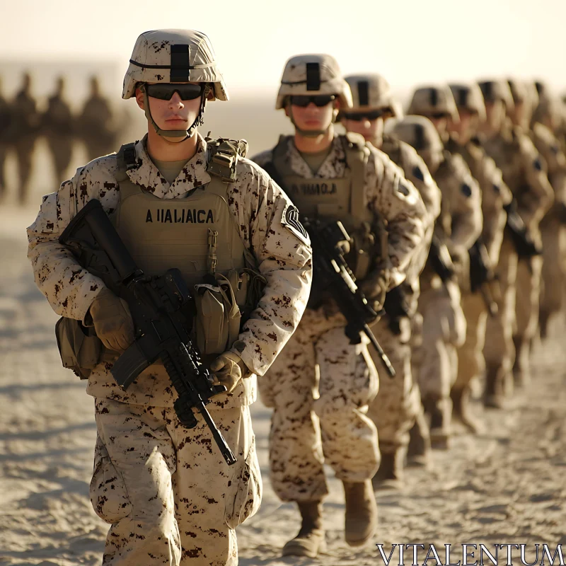 Military Troops in Desert Camouflage