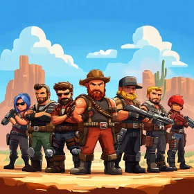 Cartoon Soldiers Desert Adventure