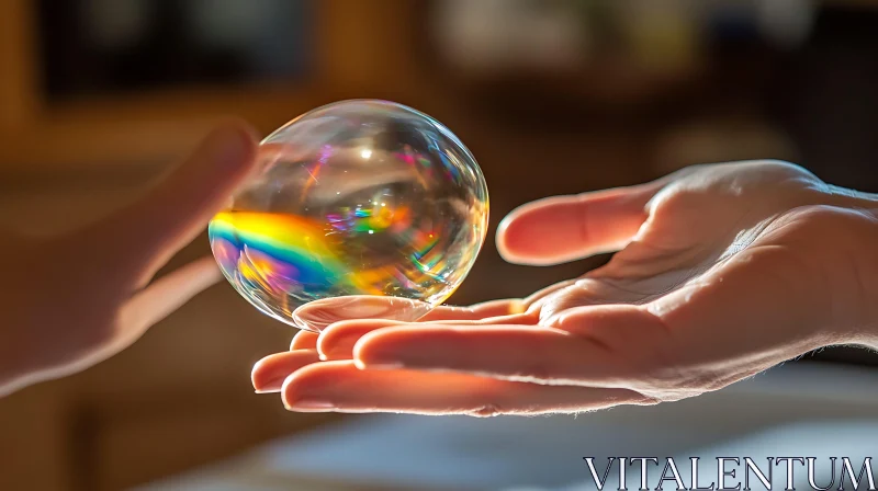 Prismatic Sphere Between Palms Art