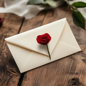 Romantic Rose Envelope Still Life