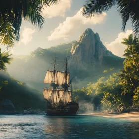 Island bound ship