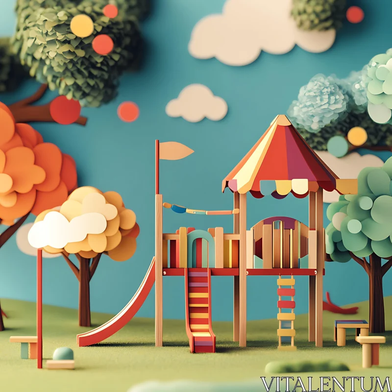 Colorful Playground Art AI Image