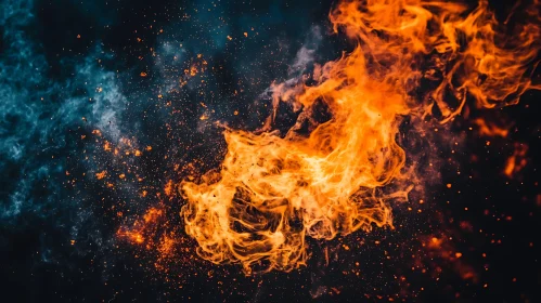 Captivating Image of Flames and Smoke