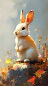 Charming Bunny in Autumn Painting