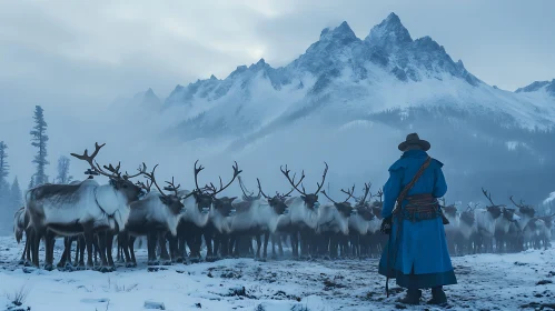 Winter Reindeer Migration in the Mountains