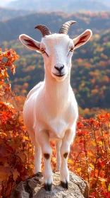 Majestic Goat in Fall Landscape