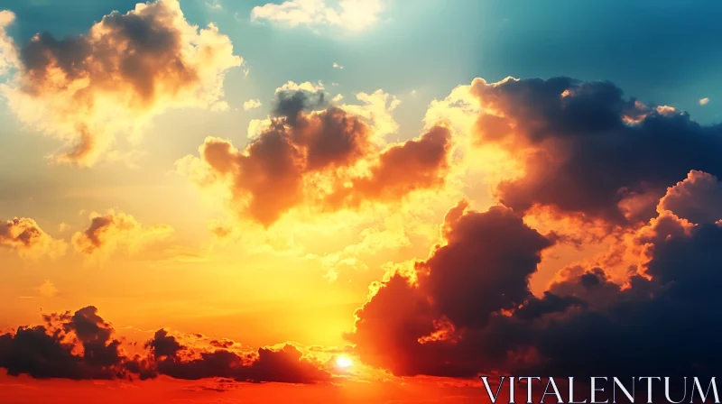 Serene Sunset with Clouds