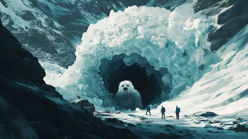 Abominable Snowman in Frozen Cave