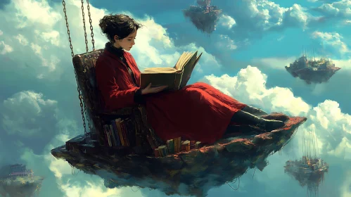 Serene Reader in Sky Realm