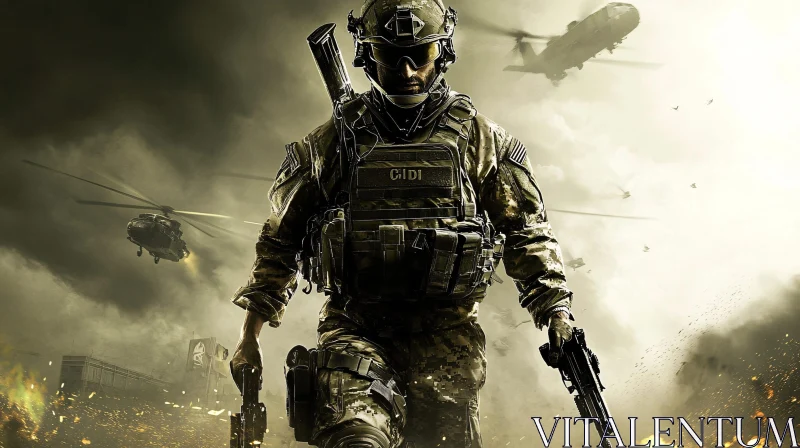 Military Soldier in Combat