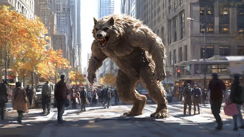 Urban Werewolf Fantasy Illustration