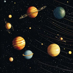 Celestial Orbs in the Night Sky