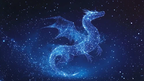Glowing Dragon Constellation in Deep Space
