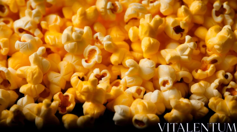 Monochromatic Pile of Popcorn - Theater Inspired Macro Shot AI Image