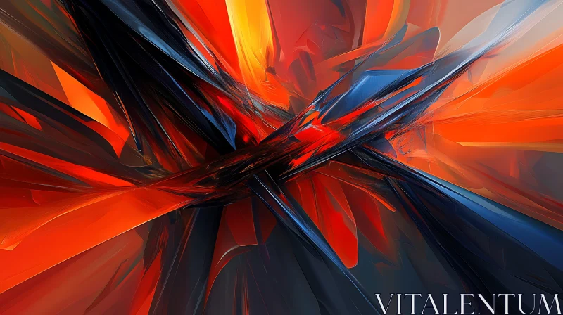 Dynamic Abstract Artwork in Warm and Cool Tones