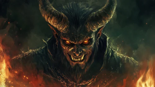 Infernal Majesty: A Demon's Portrait in Fire