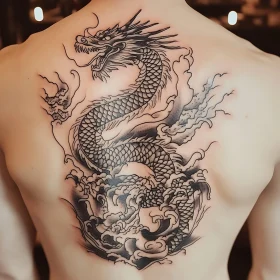 Detailed Dragon Tattoo on Back