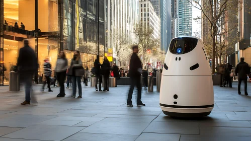 Futuristic Robot in Urban Setting