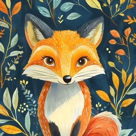Fox in Teal Forest