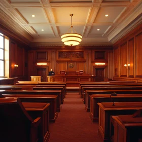Vintage Style Courtroom with Dignified Woodwork