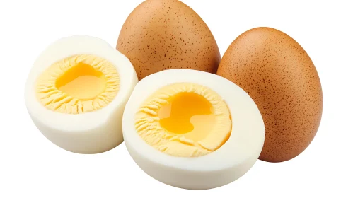 Partly Set Yolk and Whole Eggs