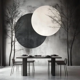 Modern Interior with Geometric Wall Art