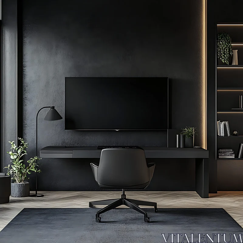 Modern Black Office Space