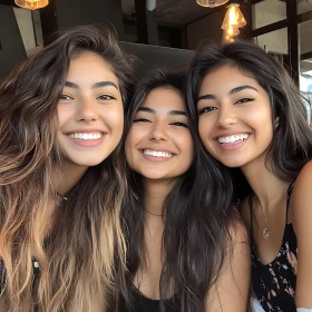 Three Friends Smiling Portrait