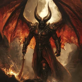 Winged Demon with Sword