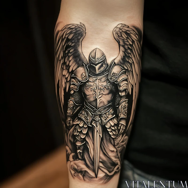 Winged Armored Guardian Tattoo