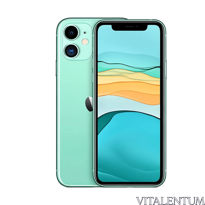 iPhone 11 in Refreshing Mint Green AI Image
